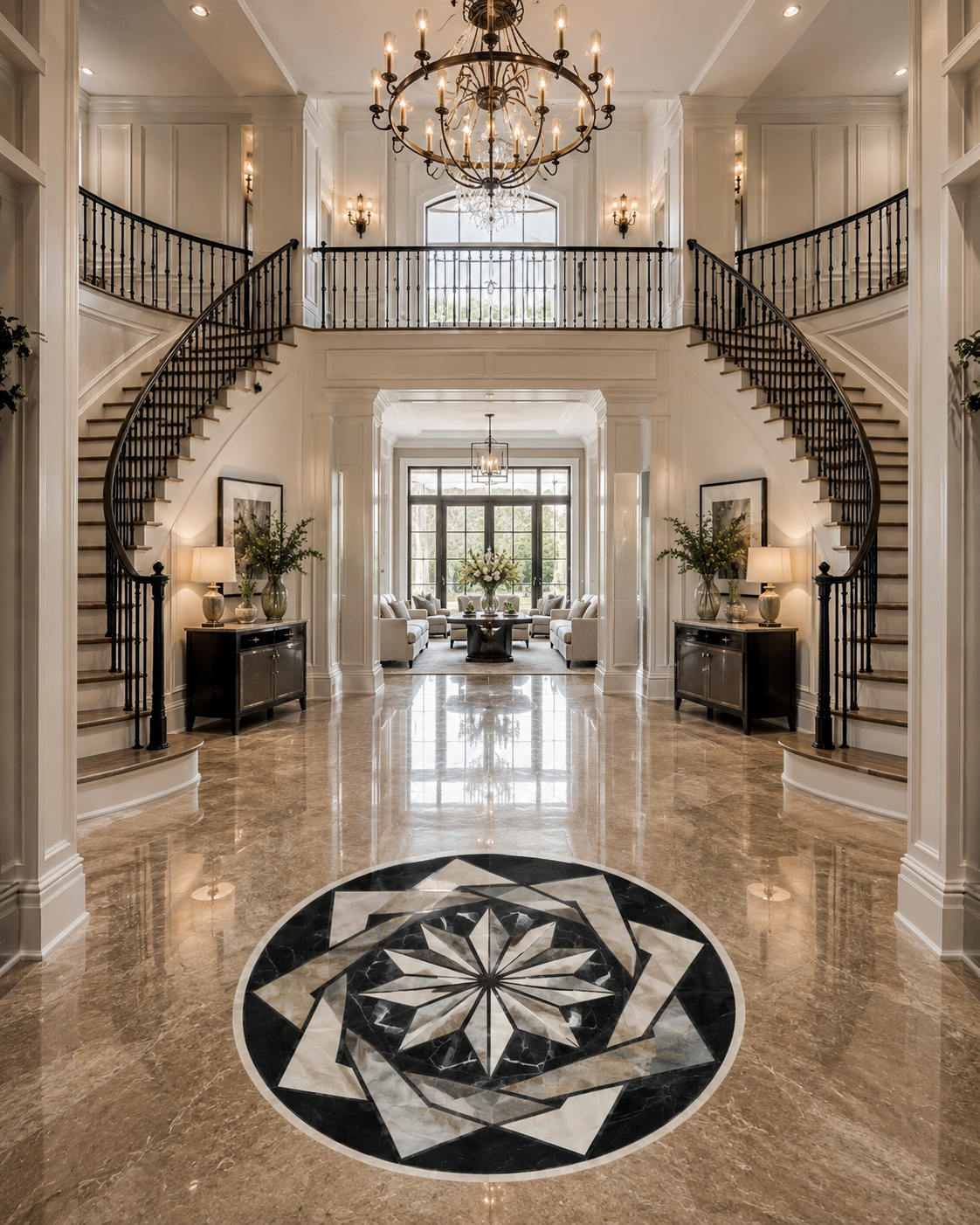 Celestial Compass Floor Medallion