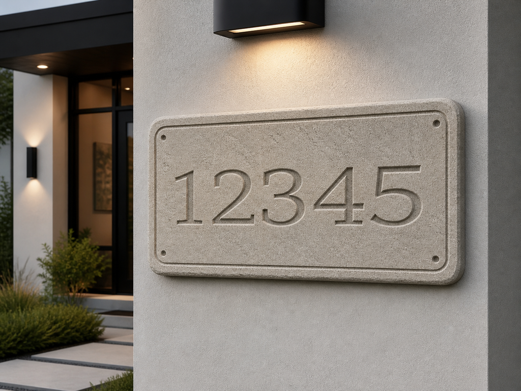 Engraved Stone Address Sign