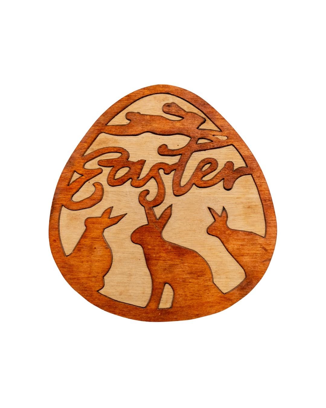 Wood Easter Hanger With Bunnies