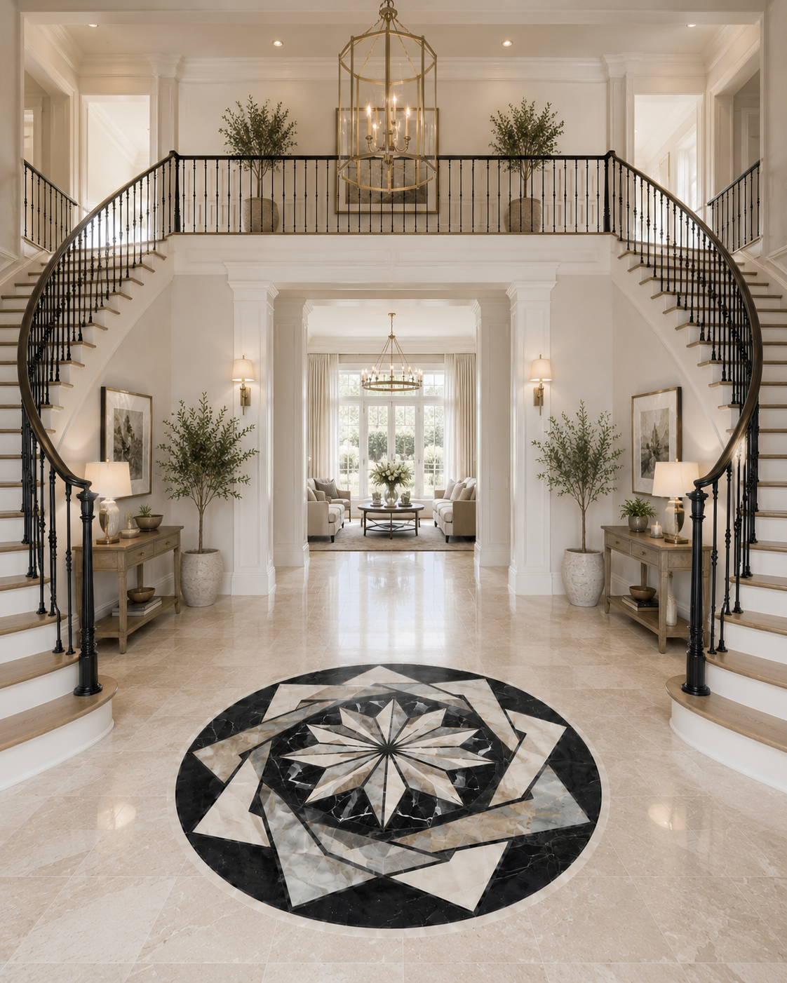 Celestial Compass Floor Medallion