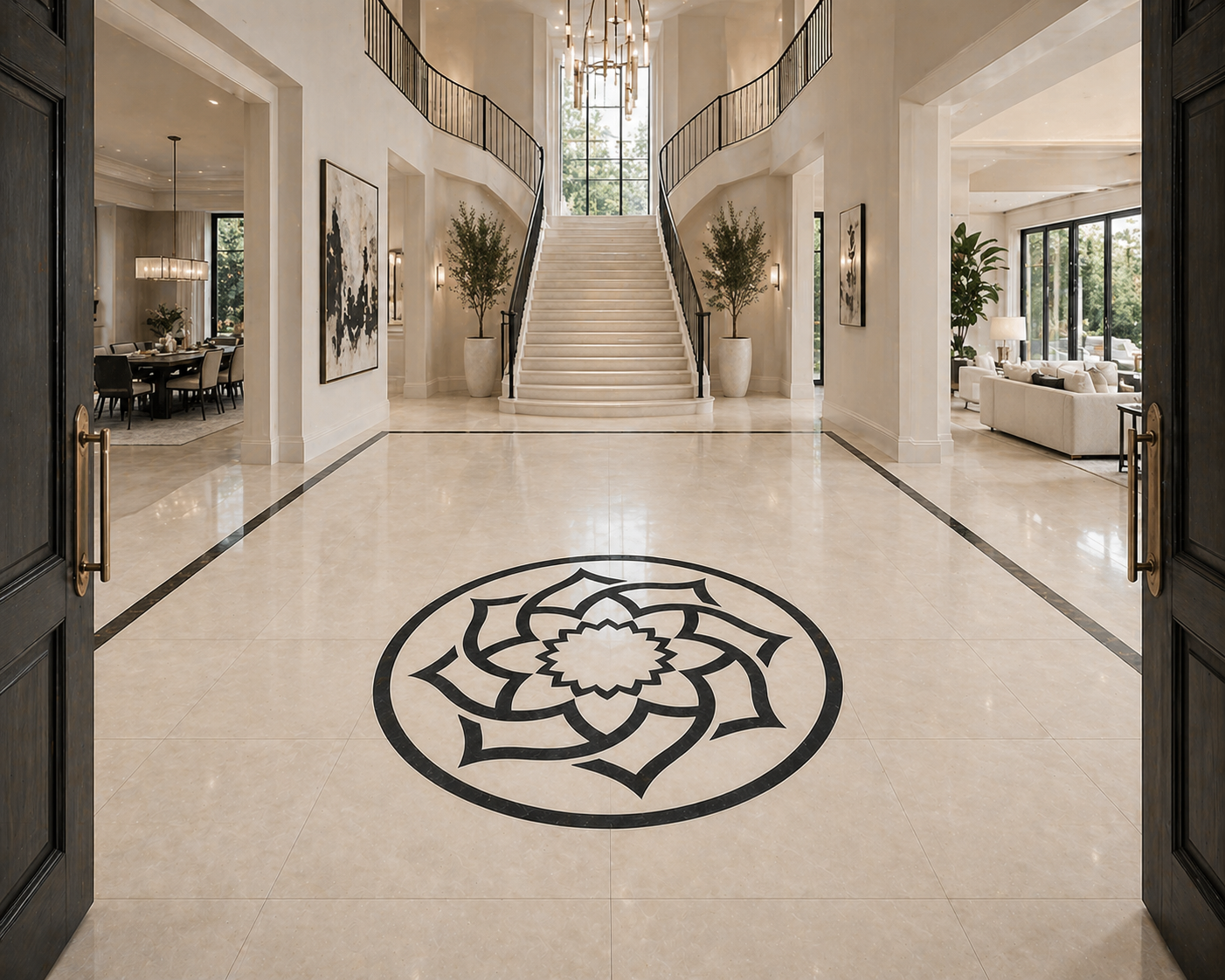 Luxury Porcelain Entryway Medallion
