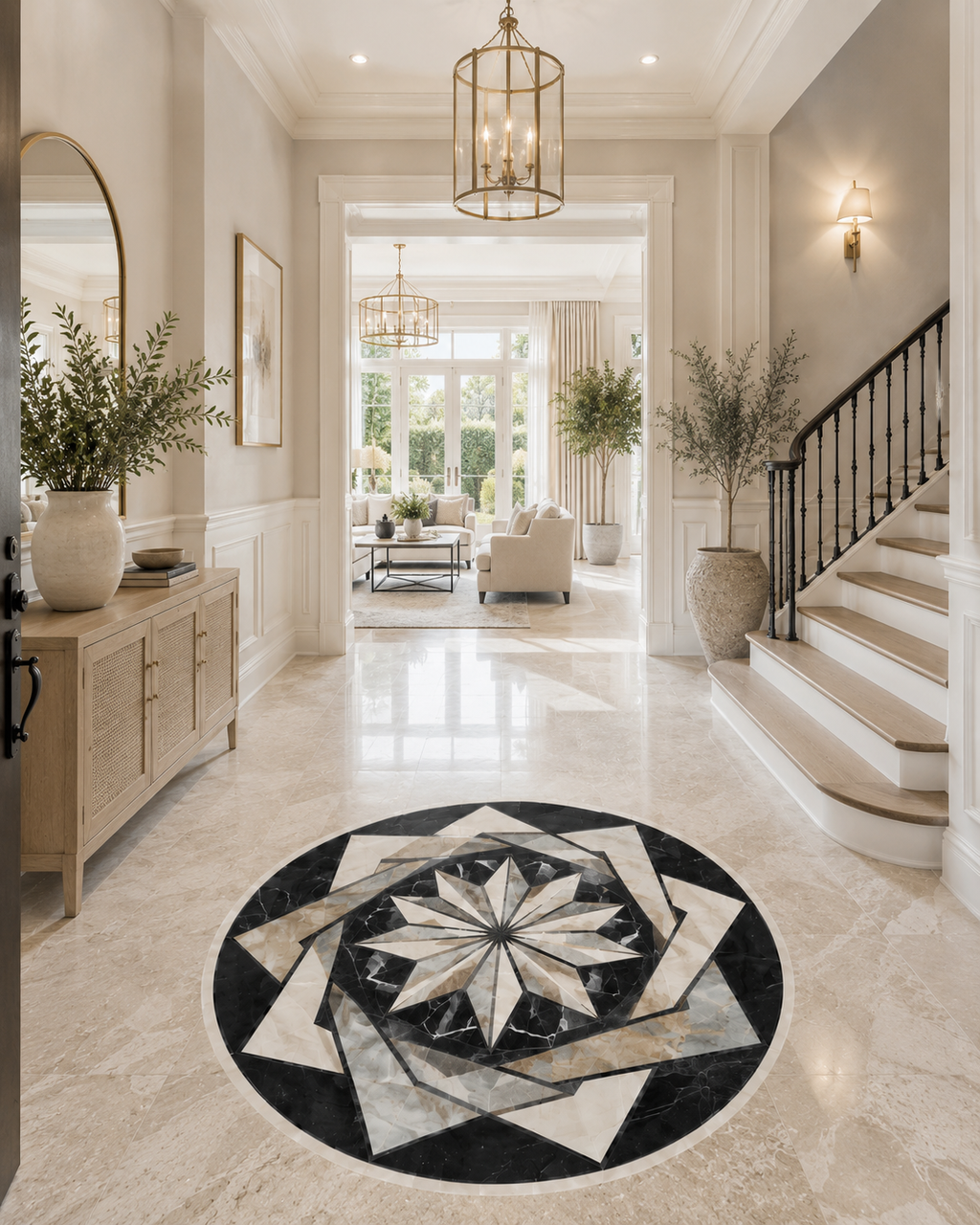 Celestial Compass Floor Medallion