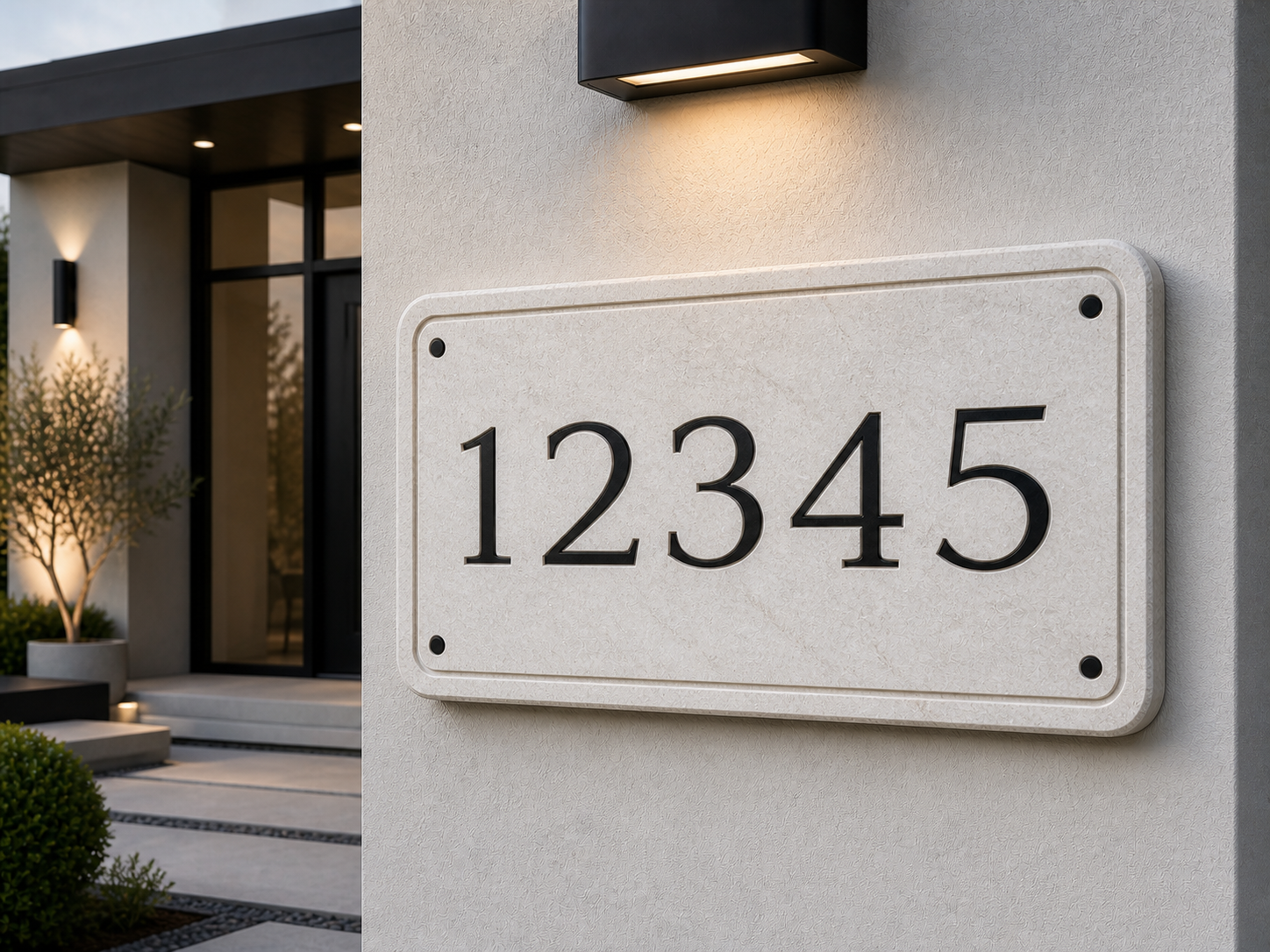 Engraved Stone Address Sign