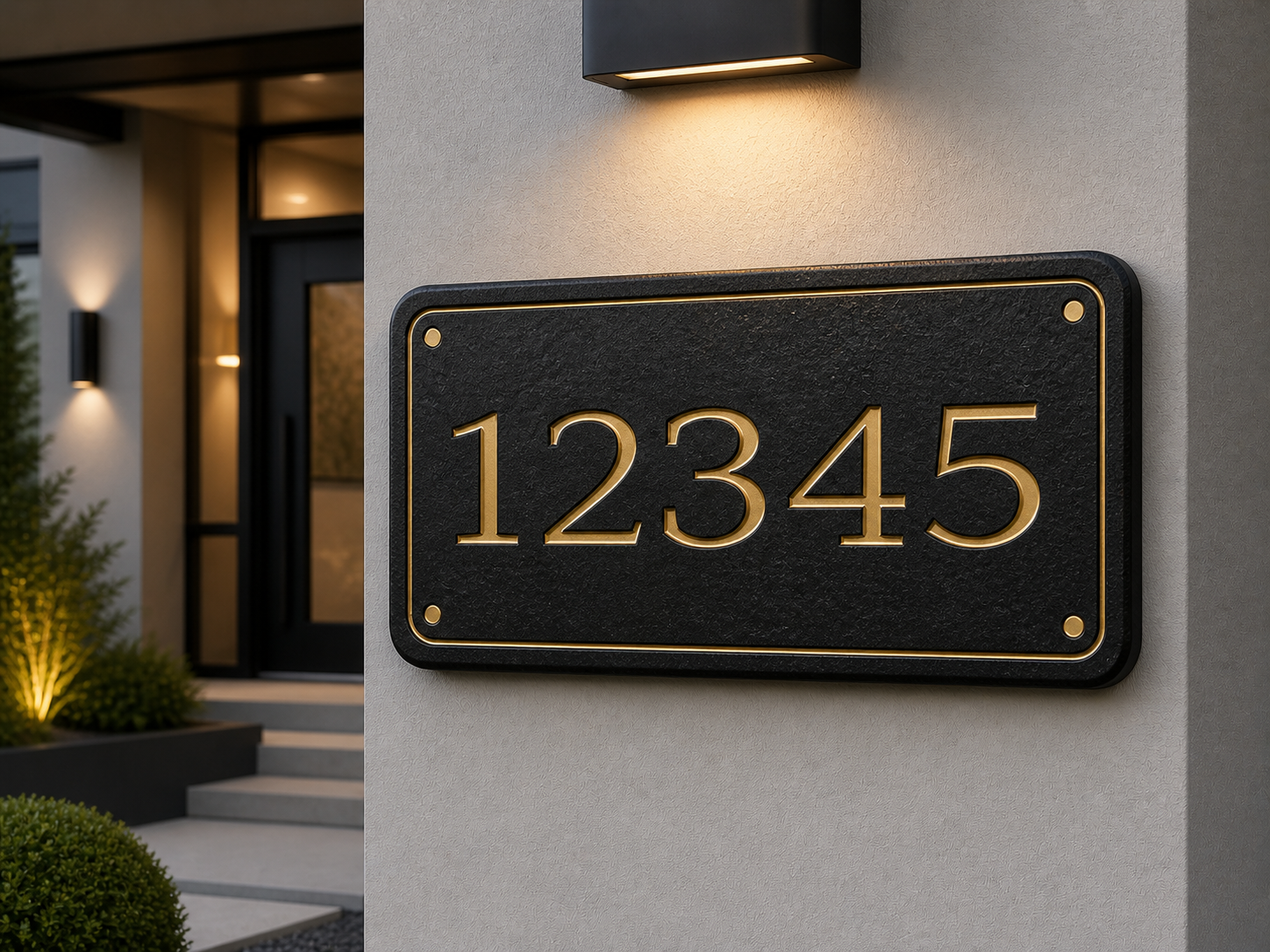 Engraved Stone Address Sign