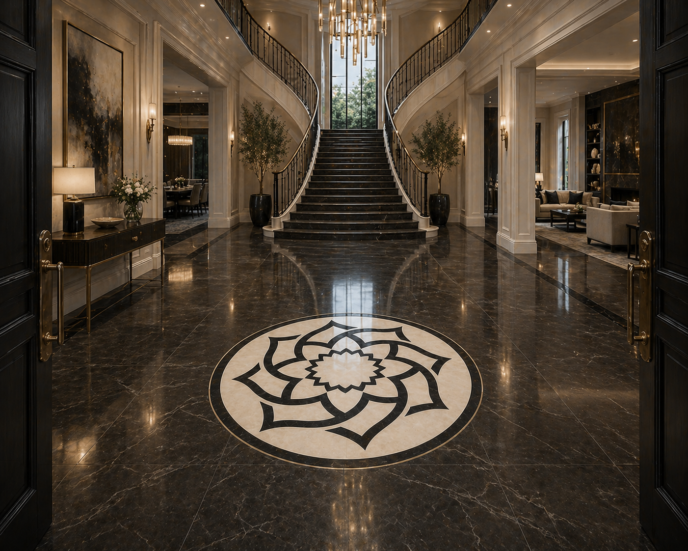 Luxury Porcelain Entryway Medallion